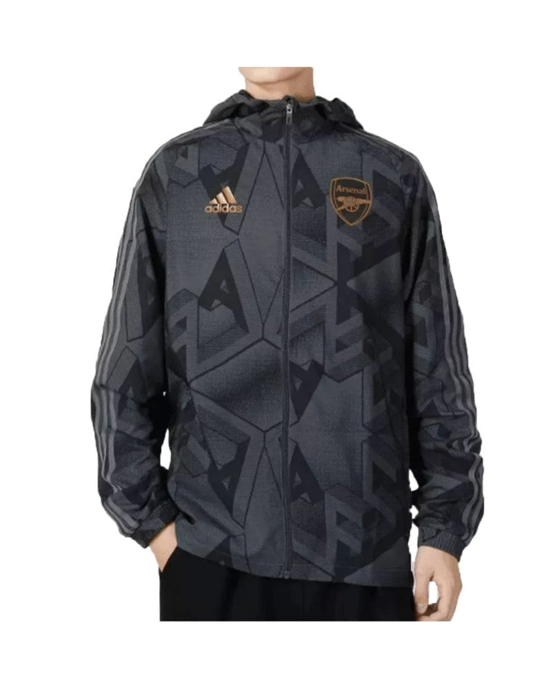 Veste coupe-vent à capuche Arsenal 2022/23 - Noir