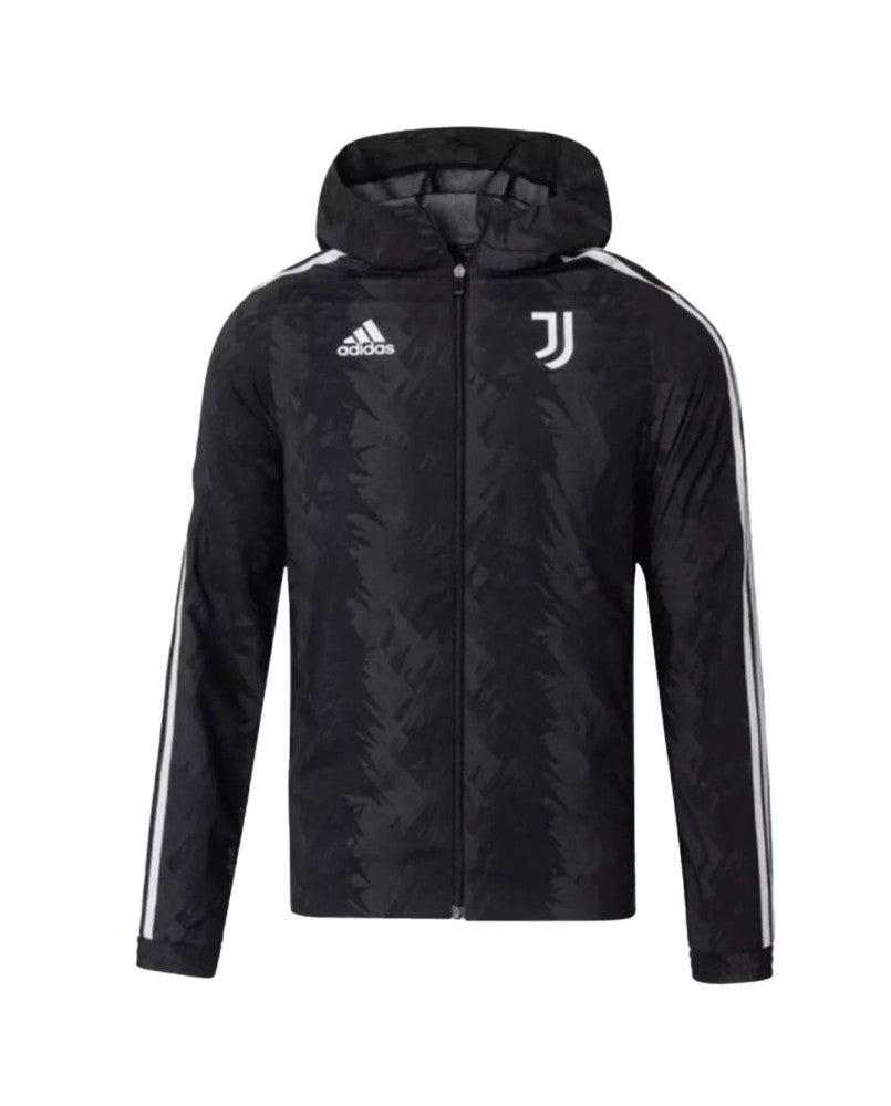 Veste coupe-vent à capuche Juventus 2022 - Noir
