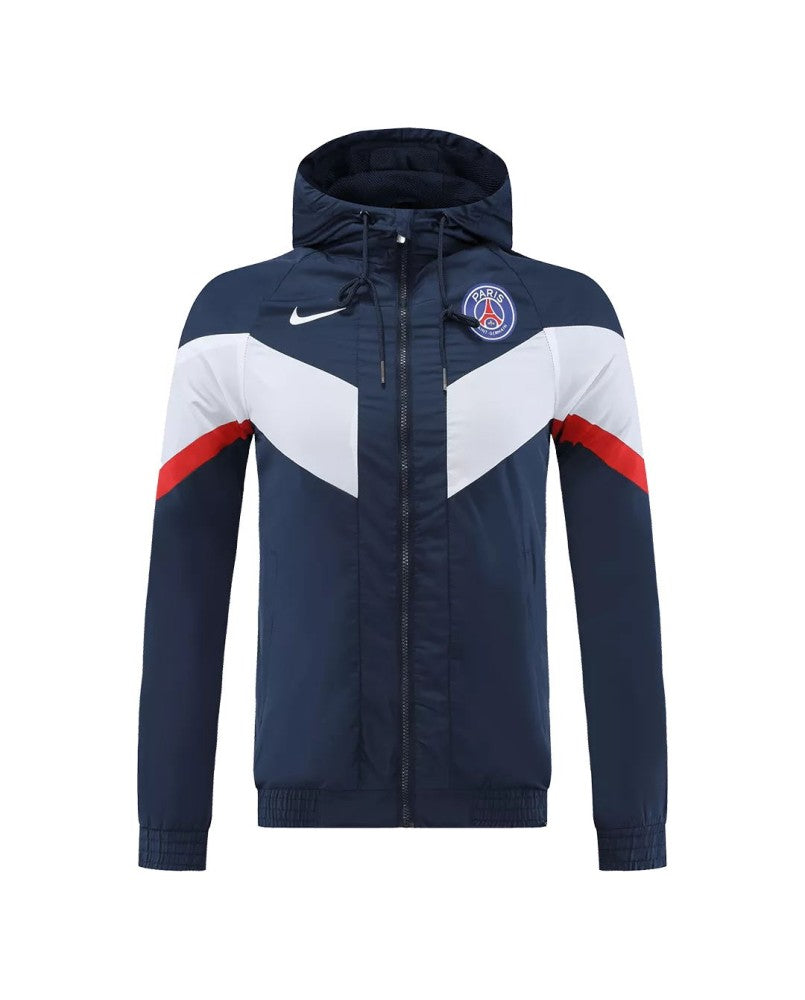 Veste coupe-vent à capuche PSG 2022/23 - Marine&Blanc