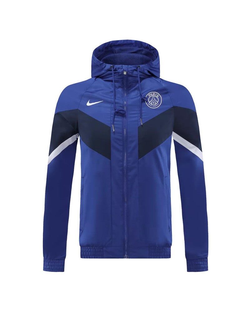 Veste coupe-vent à capuche PSG 2022/23 - Bleu
