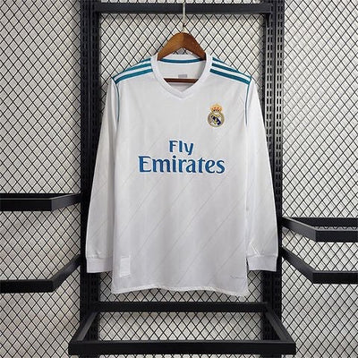 Real Madrid maillot Domicile Retro Manches Longues 2017 2018