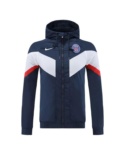 Veste coupe-vent à capuche PSG 2022/23 - Marine&Blanc