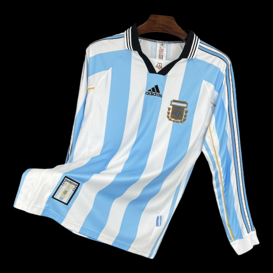 Argentine Maillot Domicile Rétro Manches Longues 1998